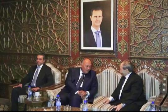 وزير الخارجية المصري يصل دمشق للمرة الأولى منذ 12 عاماً