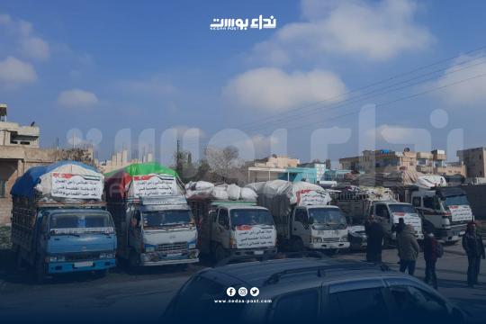 بجهود أهلية انطلاق قوافل مساعدات من مناطق شمال شرق سورية إلى الشمال السوري